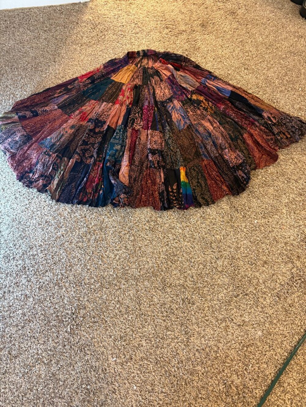 Colorful patchwork ankle length small skirt